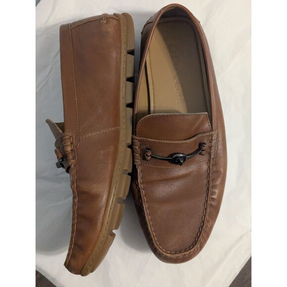 COACH Mott Driver Horse Bit Loafers Mens 11.5 Brown Leather Slip On Shoes Moc - Picture 3 of 13